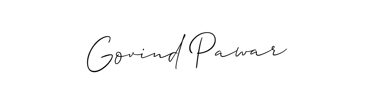 Create a beautiful signature design for name Govind Pawar. With this signature (Allison_Script) fonts, you can make a handwritten signature for free. Govind Pawar signature style 2 images and pictures png