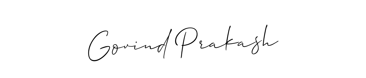 Use a signature maker to create a handwritten signature online. With this signature software, you can design (Allison_Script) your own signature for name Govind Prakash. Govind Prakash signature style 2 images and pictures png