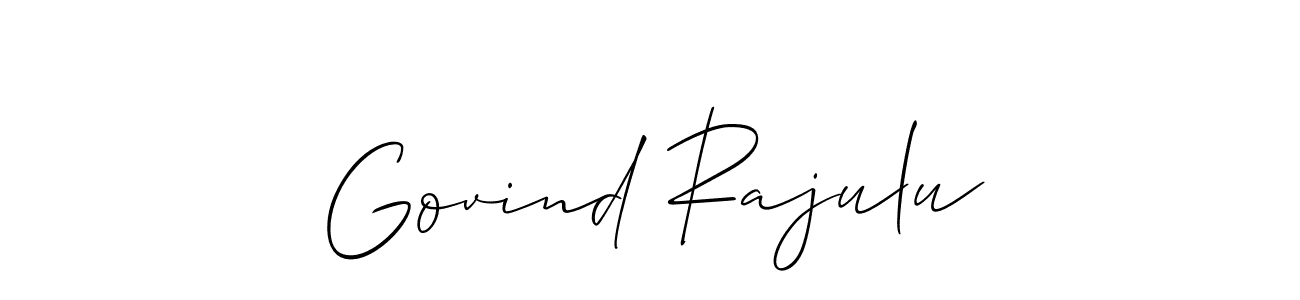 Create a beautiful signature design for name Govind Rajulu. With this signature (Allison_Script) fonts, you can make a handwritten signature for free. Govind Rajulu signature style 2 images and pictures png