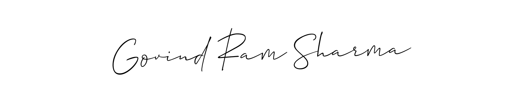 Create a beautiful signature design for name Govind Ram Sharma. With this signature (Allison_Script) fonts, you can make a handwritten signature for free. Govind Ram Sharma signature style 2 images and pictures png