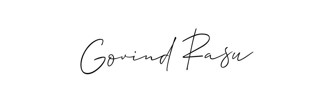 Make a beautiful signature design for name Govind Rasu. With this signature (Allison_Script) style, you can create a handwritten signature for free. Govind Rasu signature style 2 images and pictures png