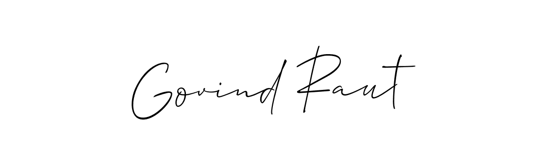 The best way (Allison_Script) to make a short signature is to pick only two or three words in your name. The name Govind Raut include a total of six letters. For converting this name. Govind Raut signature style 2 images and pictures png