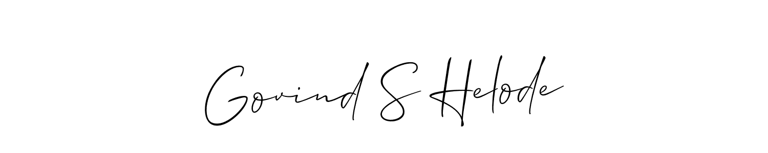 How to make Govind S Helode name signature. Use Allison_Script style for creating short signs online. This is the latest handwritten sign. Govind S Helode signature style 2 images and pictures png