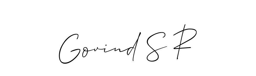 Similarly Allison_Script is the best handwritten signature design. Signature creator online .You can use it as an online autograph creator for name Govind S R. Govind S R signature style 2 images and pictures png