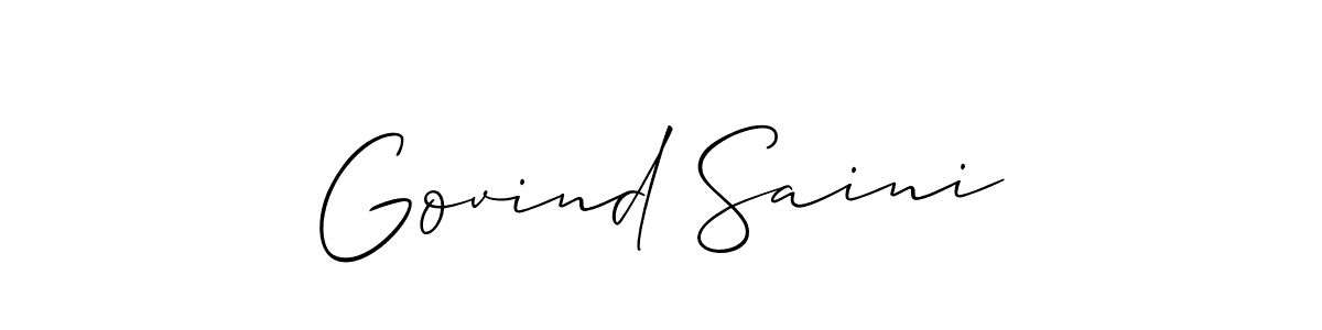 You should practise on your own different ways (Allison_Script) to write your name (Govind Saini) in signature. don't let someone else do it for you. Govind Saini signature style 2 images and pictures png