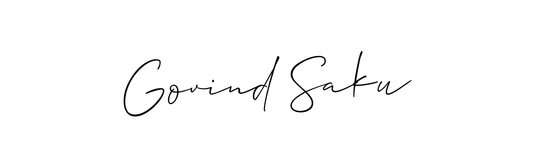 Use a signature maker to create a handwritten signature online. With this signature software, you can design (Allison_Script) your own signature for name Govind Saku. Govind Saku signature style 2 images and pictures png