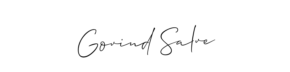 Create a beautiful signature design for name Govind Salve. With this signature (Allison_Script) fonts, you can make a handwritten signature for free. Govind Salve signature style 2 images and pictures png