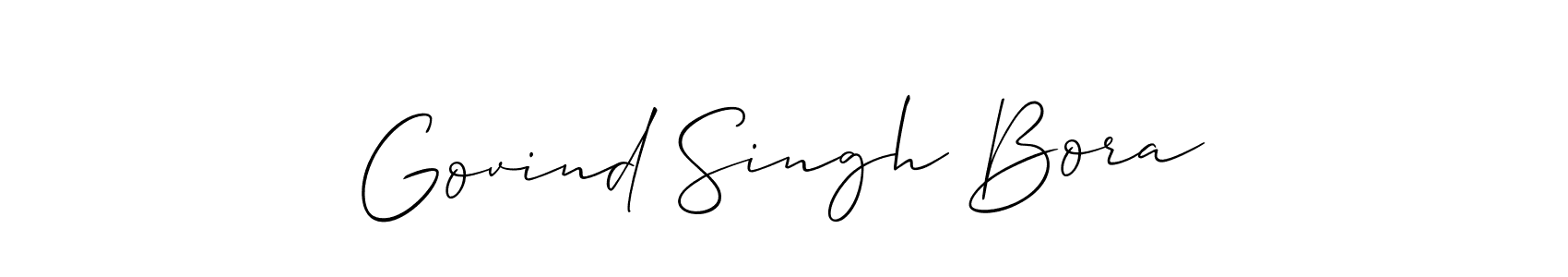 This is the best signature style for the Govind Singh Bora name. Also you like these signature font (Allison_Script). Mix name signature. Govind Singh Bora signature style 2 images and pictures png