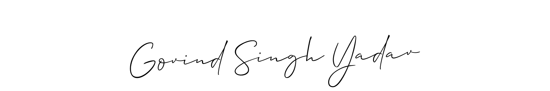 The best way (Allison_Script) to make a short signature is to pick only two or three words in your name. The name Govind Singh Yadav include a total of six letters. For converting this name. Govind Singh Yadav signature style 2 images and pictures png