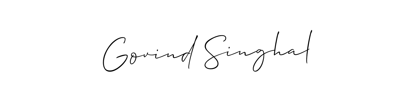 How to make Govind Singhal name signature. Use Allison_Script style for creating short signs online. This is the latest handwritten sign. Govind Singhal signature style 2 images and pictures png