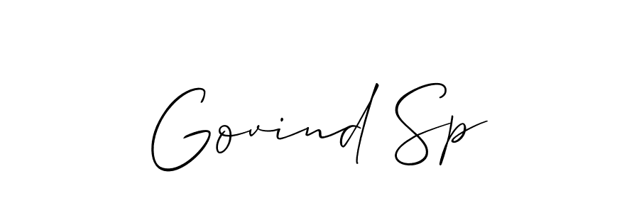 Use a signature maker to create a handwritten signature online. With this signature software, you can design (Allison_Script) your own signature for name Govind Sp. Govind Sp signature style 2 images and pictures png