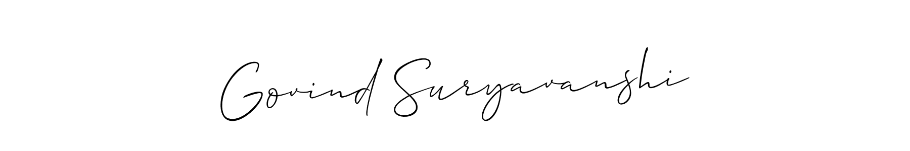 Govind Suryavanshi stylish signature style. Best Handwritten Sign (Allison_Script) for my name. Handwritten Signature Collection Ideas for my name Govind Suryavanshi. Govind Suryavanshi signature style 2 images and pictures png