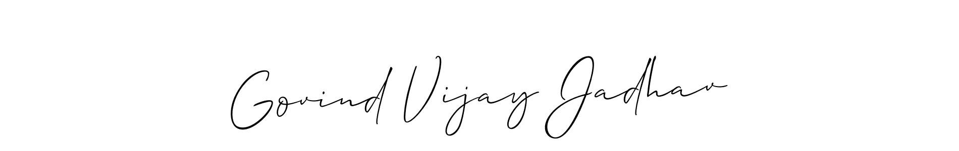 The best way (Allison_Script) to make a short signature is to pick only two or three words in your name. The name Govind Vijay Jadhav include a total of six letters. For converting this name. Govind Vijay Jadhav signature style 2 images and pictures png