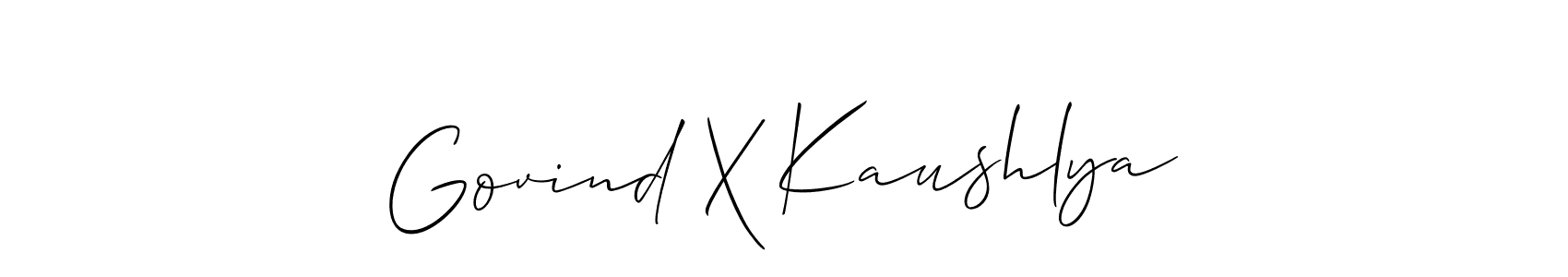 if you are searching for the best signature style for your name Govind X Kaushlya. so please give up your signature search. here we have designed multiple signature styles  using Allison_Script. Govind X Kaushlya signature style 2 images and pictures png