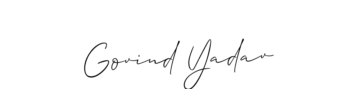How to make Govind Yadav signature? Allison_Script is a professional autograph style. Create handwritten signature for Govind Yadav name. Govind Yadav signature style 2 images and pictures png