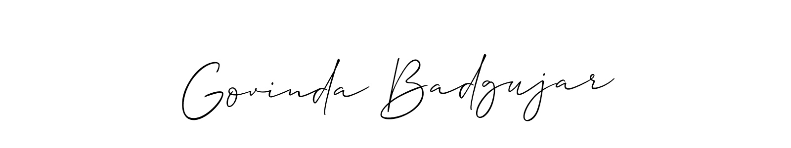 It looks lik you need a new signature style for name Govinda Badgujar. Design unique handwritten (Allison_Script) signature with our free signature maker in just a few clicks. Govinda Badgujar signature style 2 images and pictures png