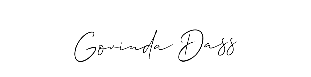 How to make Govinda Dass signature? Allison_Script is a professional autograph style. Create handwritten signature for Govinda Dass name. Govinda Dass signature style 2 images and pictures png