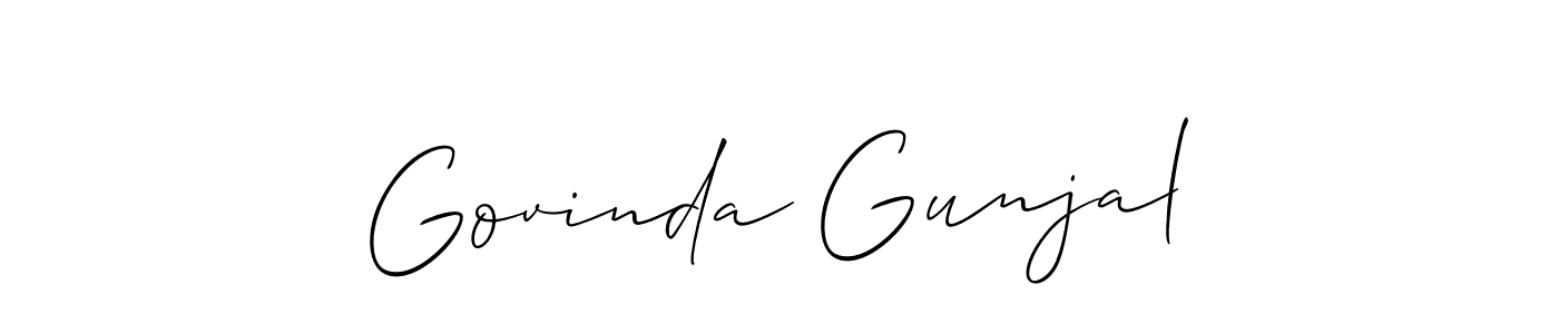 Also we have Govinda Gunjal name is the best signature style. Create professional handwritten signature collection using Allison_Script autograph style. Govinda Gunjal signature style 2 images and pictures png