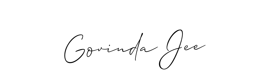 Govinda Jee stylish signature style. Best Handwritten Sign (Allison_Script) for my name. Handwritten Signature Collection Ideas for my name Govinda Jee. Govinda Jee signature style 2 images and pictures png