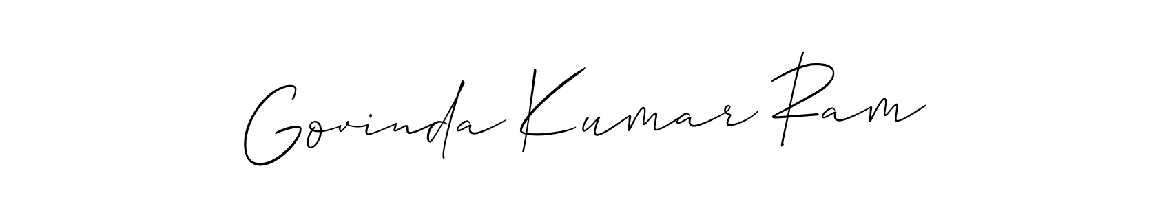 if you are searching for the best signature style for your name Govinda Kumar Ram. so please give up your signature search. here we have designed multiple signature styles  using Allison_Script. Govinda Kumar Ram signature style 2 images and pictures png