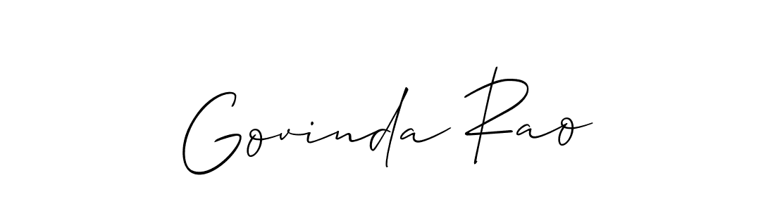 Make a short Govinda Rao signature style. Manage your documents anywhere anytime using Allison_Script. Create and add eSignatures, submit forms, share and send files easily. Govinda Rao signature style 2 images and pictures png