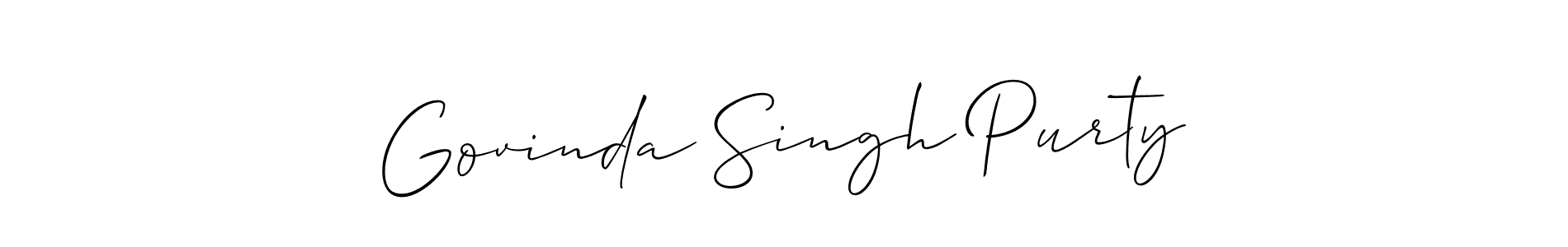 How to Draw Govinda Singh Purty signature style? Allison_Script is a latest design signature styles for name Govinda Singh Purty. Govinda Singh Purty signature style 2 images and pictures png