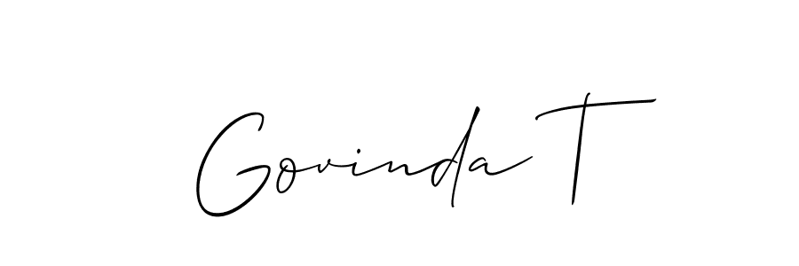 Create a beautiful signature design for name Govinda T. With this signature (Allison_Script) fonts, you can make a handwritten signature for free. Govinda T signature style 2 images and pictures png