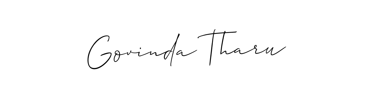 Similarly Allison_Script is the best handwritten signature design. Signature creator online .You can use it as an online autograph creator for name Govinda Tharu. Govinda Tharu signature style 2 images and pictures png