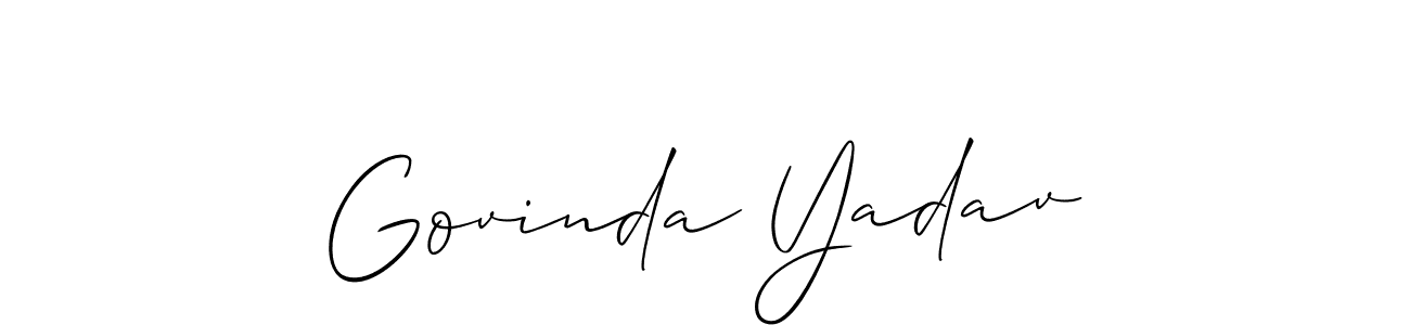 Make a short Govinda Yadav signature style. Manage your documents anywhere anytime using Allison_Script. Create and add eSignatures, submit forms, share and send files easily. Govinda Yadav signature style 2 images and pictures png