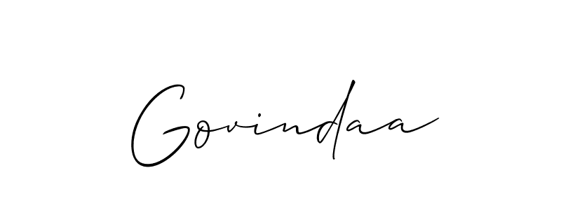 Govindaa stylish signature style. Best Handwritten Sign (Allison_Script) for my name. Handwritten Signature Collection Ideas for my name Govindaa. Govindaa signature style 2 images and pictures png