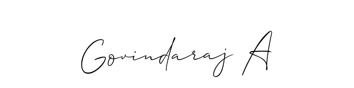 Design your own signature with our free online signature maker. With this signature software, you can create a handwritten (Allison_Script) signature for name Govindaraj A. Govindaraj A signature style 2 images and pictures png