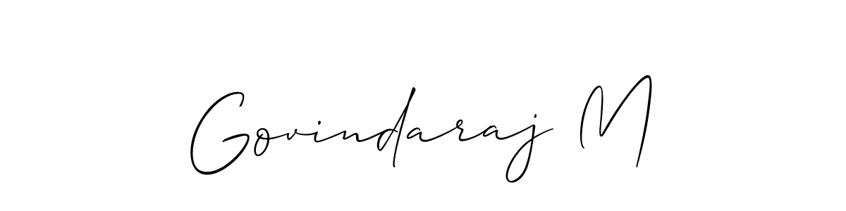 How to make Govindaraj M name signature. Use Allison_Script style for creating short signs online. This is the latest handwritten sign. Govindaraj M signature style 2 images and pictures png