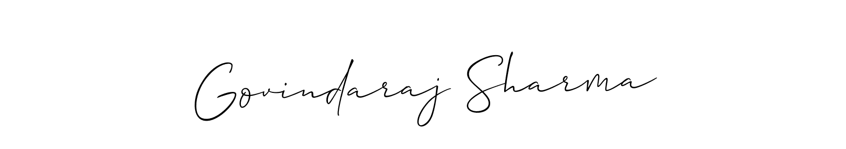 Use a signature maker to create a handwritten signature online. With this signature software, you can design (Allison_Script) your own signature for name Govindaraj Sharma. Govindaraj Sharma signature style 2 images and pictures png