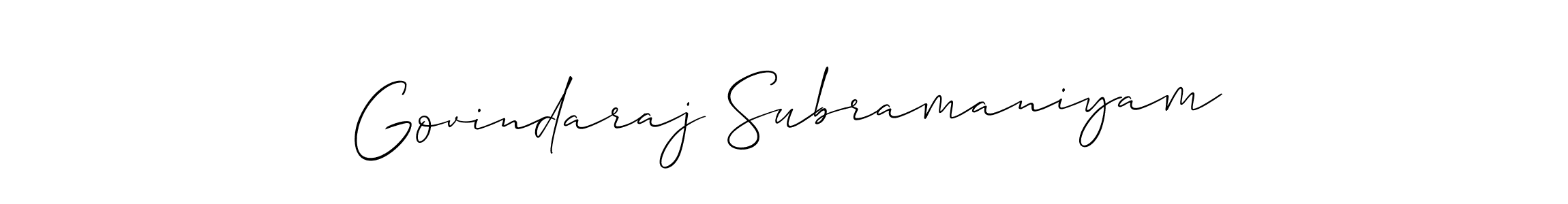 Govindaraj Subramaniyam stylish signature style. Best Handwritten Sign (Allison_Script) for my name. Handwritten Signature Collection Ideas for my name Govindaraj Subramaniyam. Govindaraj Subramaniyam signature style 2 images and pictures png