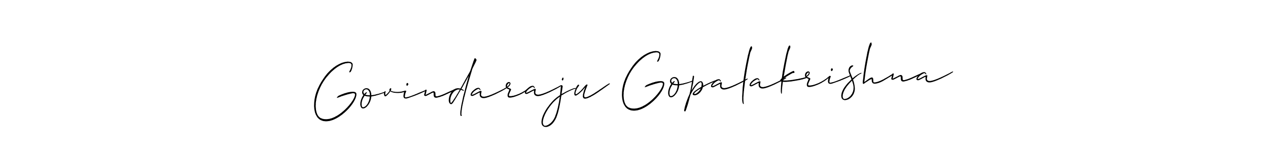 Allison_Script is a professional signature style that is perfect for those who want to add a touch of class to their signature. It is also a great choice for those who want to make their signature more unique. Get Govindaraju Gopalakrishna name to fancy signature for free. Govindaraju Gopalakrishna signature style 2 images and pictures png