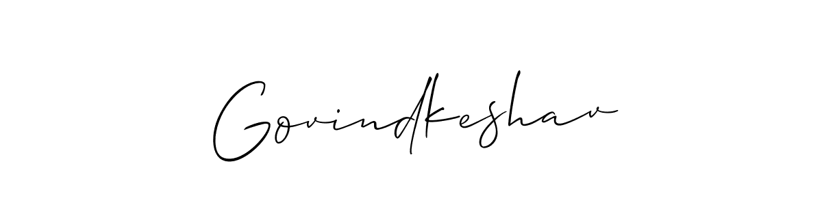 Allison_Script is a professional signature style that is perfect for those who want to add a touch of class to their signature. It is also a great choice for those who want to make their signature more unique. Get Govindkeshav name to fancy signature for free. Govindkeshav signature style 2 images and pictures png