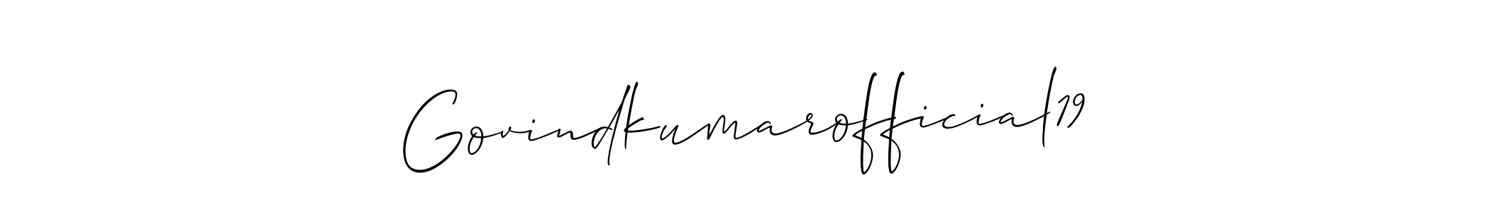 Design your own signature with our free online signature maker. With this signature software, you can create a handwritten (Allison_Script) signature for name Govindkumarofficial19. Govindkumarofficial19 signature style 2 images and pictures png