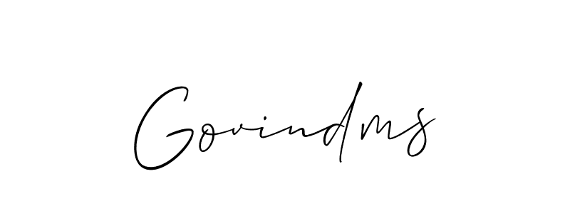 Create a beautiful signature design for name Govindms. With this signature (Allison_Script) fonts, you can make a handwritten signature for free. Govindms signature style 2 images and pictures png