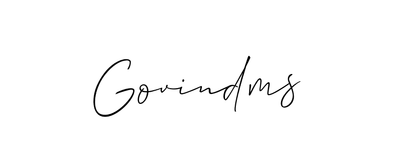 Create a beautiful signature design for name Govindms. With this signature (Allison_Script) fonts, you can make a handwritten signature for free. Govindms signature style 2 images and pictures png