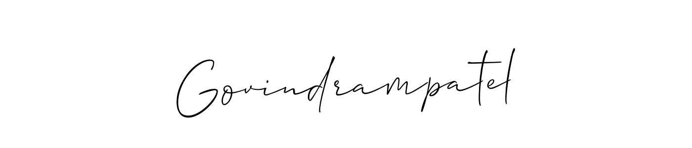 Use a signature maker to create a handwritten signature online. With this signature software, you can design (Allison_Script) your own signature for name Govindrampatel. Govindrampatel signature style 2 images and pictures png