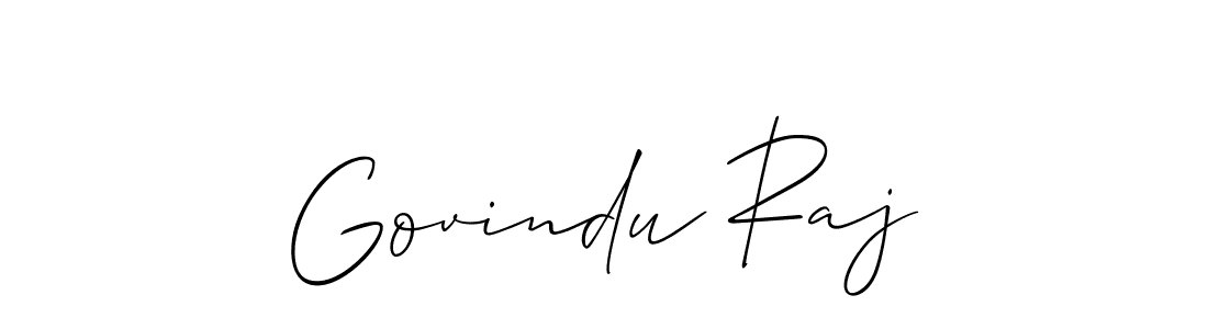 Create a beautiful signature design for name Govindu Raj. With this signature (Allison_Script) fonts, you can make a handwritten signature for free. Govindu Raj signature style 2 images and pictures png
