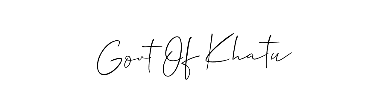 if you are searching for the best signature style for your name Govt Of Khatu. so please give up your signature search. here we have designed multiple signature styles  using Allison_Script. Govt Of Khatu signature style 2 images and pictures png
