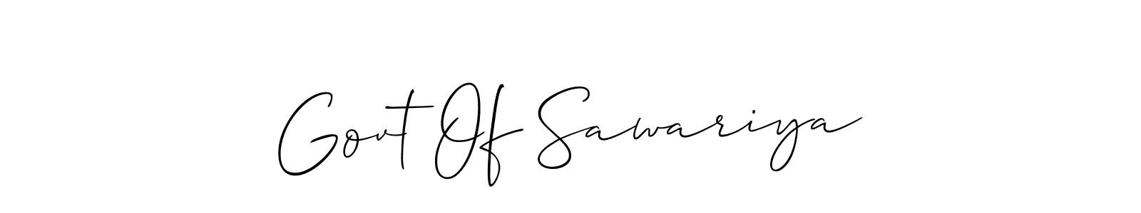 Govt Of Sawariya stylish signature style. Best Handwritten Sign (Allison_Script) for my name. Handwritten Signature Collection Ideas for my name Govt Of Sawariya. Govt Of Sawariya signature style 2 images and pictures png