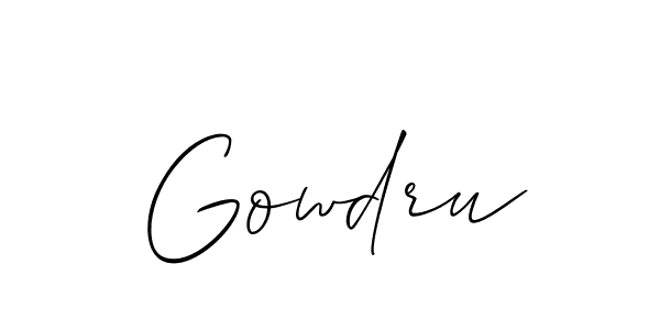 How to Draw Gowdru signature style? Allison_Script is a latest design signature styles for name Gowdru. Gowdru signature style 2 images and pictures png