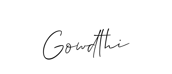 You should practise on your own different ways (Allison_Script) to write your name (Gowdthi) in signature. don't let someone else do it for you. Gowdthi signature style 2 images and pictures png