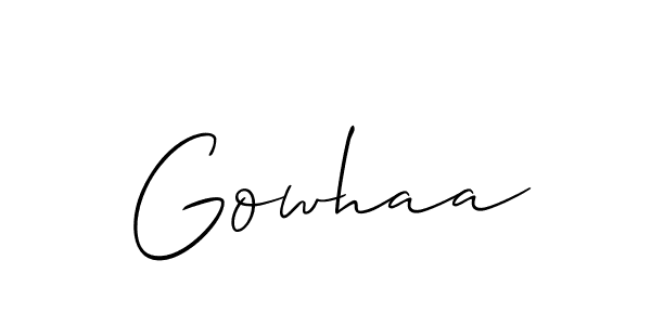 Create a beautiful signature design for name Gowhaa. With this signature (Allison_Script) fonts, you can make a handwritten signature for free. Gowhaa signature style 2 images and pictures png