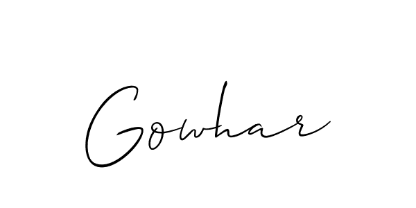 How to make Gowhar name signature. Use Allison_Script style for creating short signs online. This is the latest handwritten sign. Gowhar signature style 2 images and pictures png