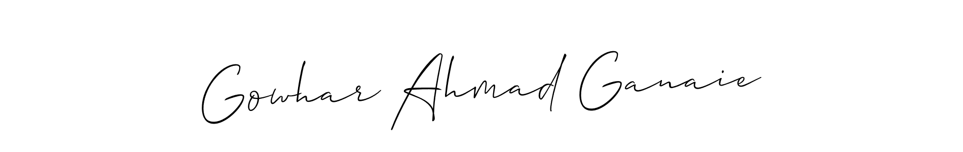 Gowhar Ahmad Ganaie stylish signature style. Best Handwritten Sign (Allison_Script) for my name. Handwritten Signature Collection Ideas for my name Gowhar Ahmad Ganaie. Gowhar Ahmad Ganaie signature style 2 images and pictures png