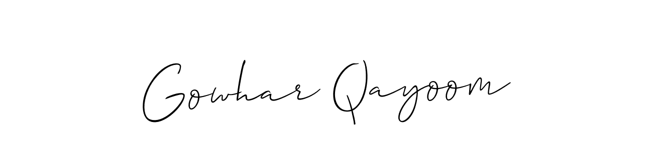 You should practise on your own different ways (Allison_Script) to write your name (Gowhar Qayoom) in signature. don't let someone else do it for you. Gowhar Qayoom signature style 2 images and pictures png