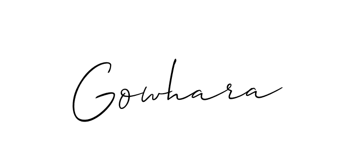 Design your own signature with our free online signature maker. With this signature software, you can create a handwritten (Allison_Script) signature for name Gowhara. Gowhara signature style 2 images and pictures png